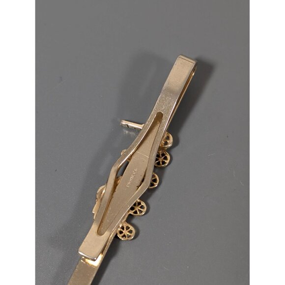 Vintage Pioneer Wagon Money Clip Gold Tone Mens - Picture 3 of 6